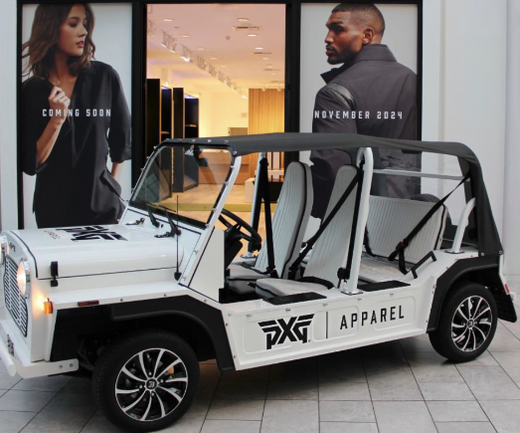 Black and white PXG Apparel vehicle