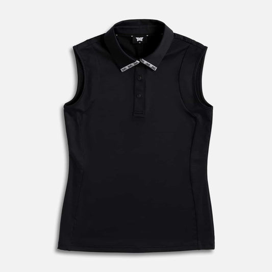 Women's Sleeveless Logo Tape Collar Polo - PXG