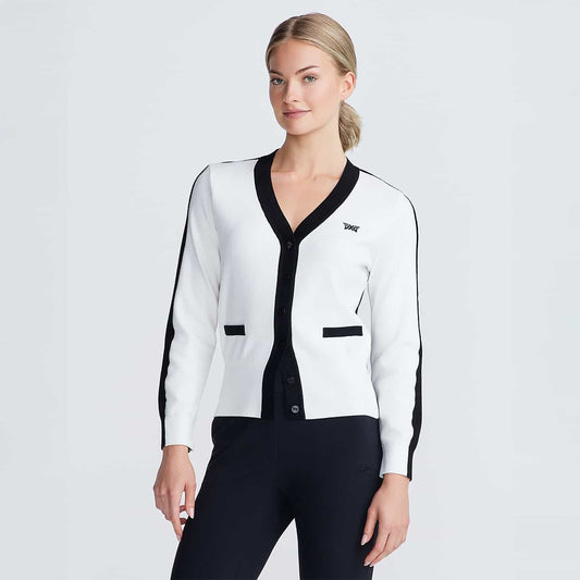 Women's Contrast V-Neck Cardigan - PXG