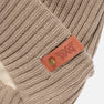 Rib Knit Cuff Beanie - Taupe/Rust - One Size