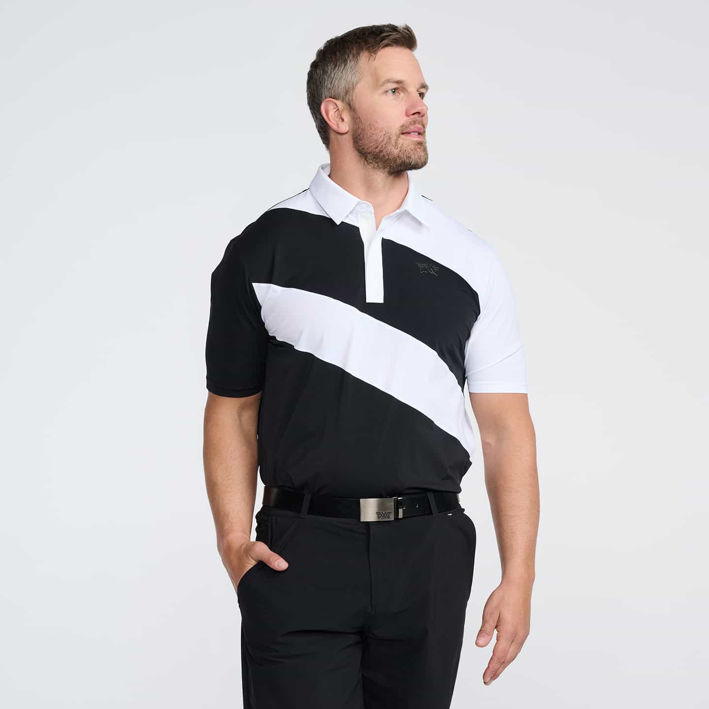 Men's Diagonal Stripe Polo