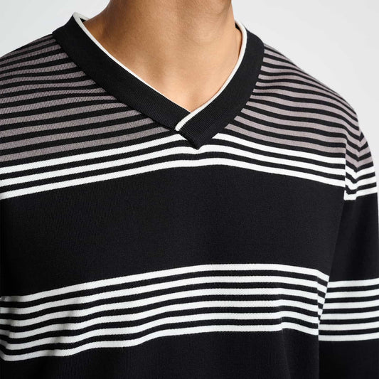 Men's Multi-Striped V-Neck Sweater - PXG