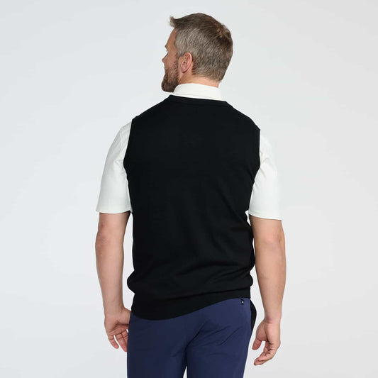 Men's V-Neck Color Block Knitted Vest - PXG