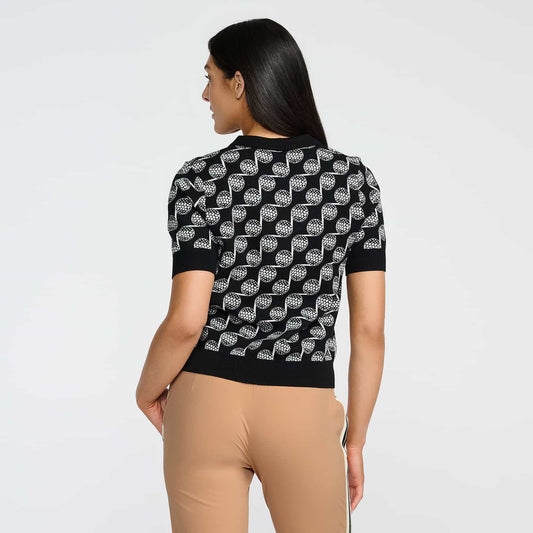 Women's Golf Ball Motif Knitted Top - PXG