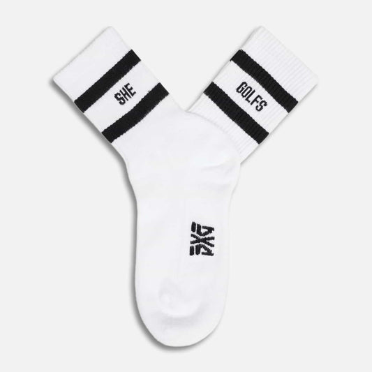 Women's #Shegolfs Crew Socks - White - One Size - PXG