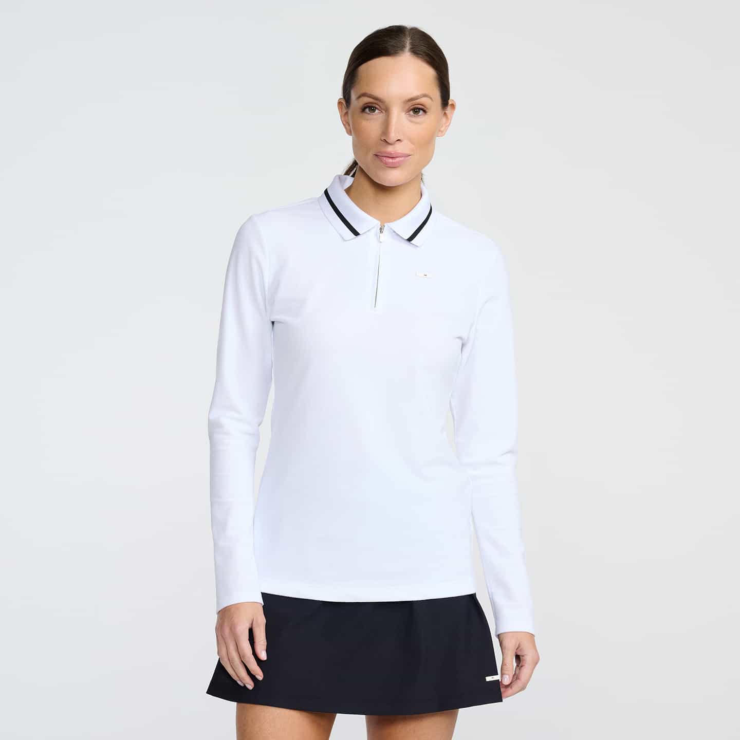 Women's Terry Cloth 1/4 Zip Long Sleeve Polo