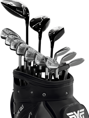 Full Gen6 golf club set inside a PXG golf bag