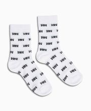 Women's All Over Logo Mesh Crew Socks - White 