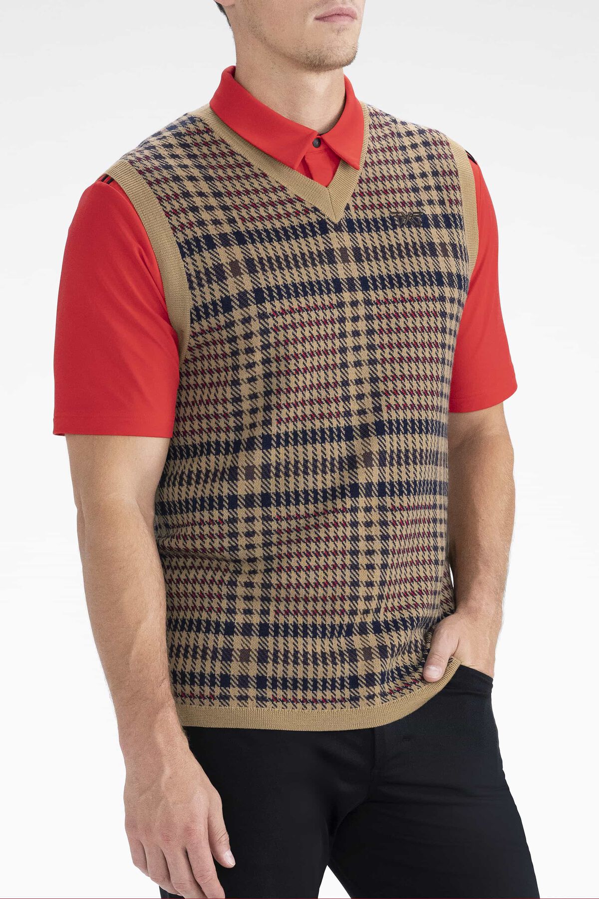 Checker Button Up Sweater Vest