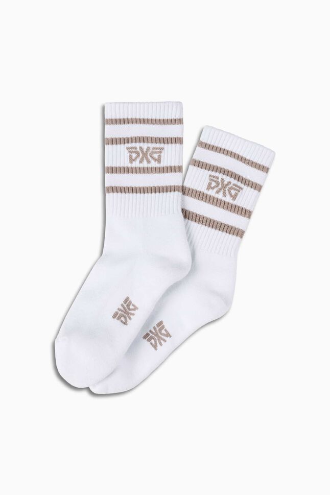 Mi-chaussettes à rayures pour femmes