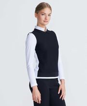 Women's Two-in-One Knitted Vest Mock Neck 