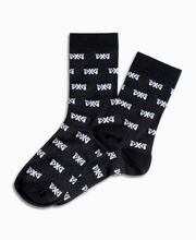 Women's All Over Logo Mesh Crew Socks - Black 