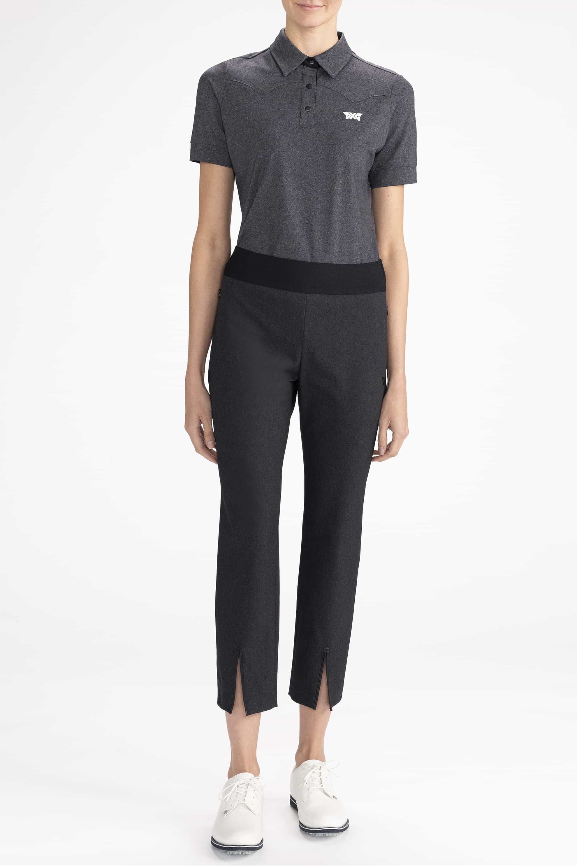 Topshop Petite cupro flared pants with front slits in washed black | ASOS