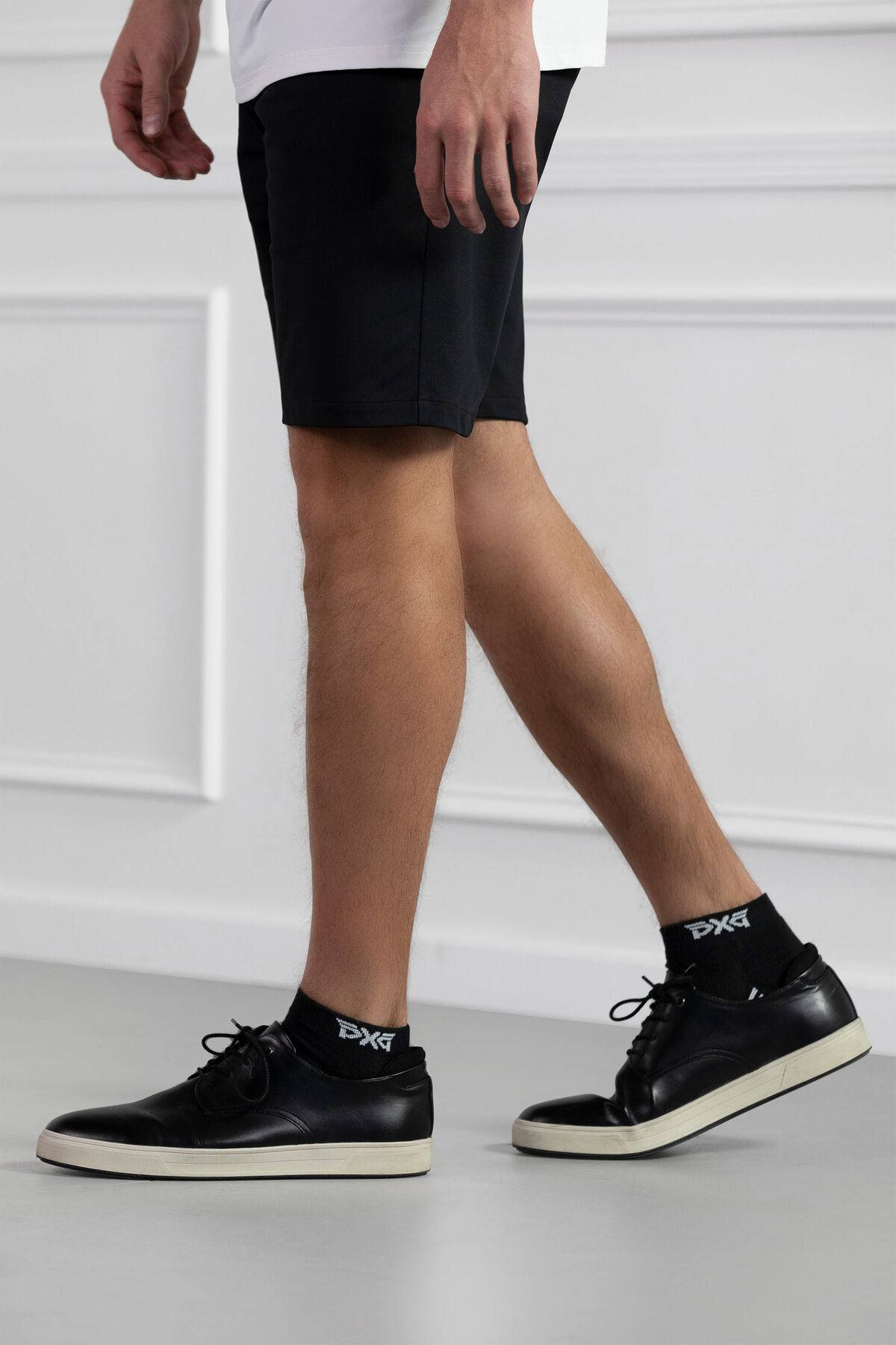 Chaussettes à la cheville avec logo en jacquard pour homme Noir
